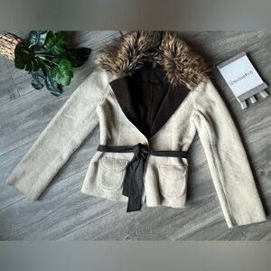 Ideology reversible shearling/faux fur jacket size XS
